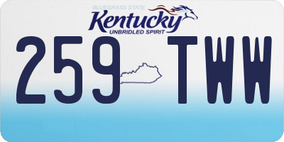 KY license plate 259TWW