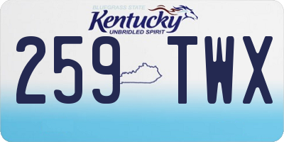 KY license plate 259TWX