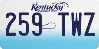 KY license plate 259TWZ