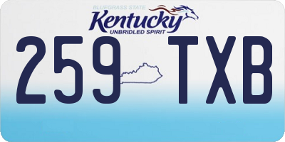KY license plate 259TXB