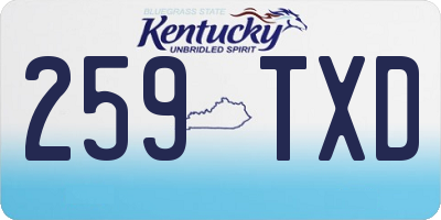 KY license plate 259TXD