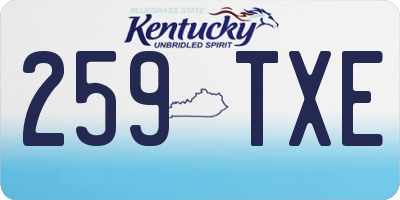KY license plate 259TXE