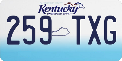 KY license plate 259TXG