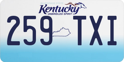KY license plate 259TXI