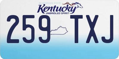 KY license plate 259TXJ