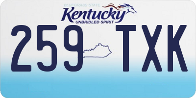 KY license plate 259TXK