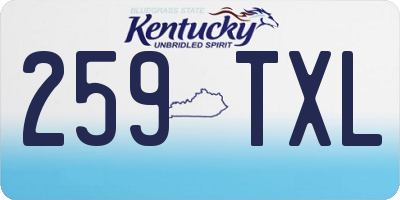 KY license plate 259TXL