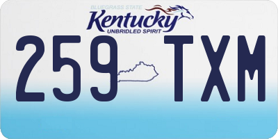 KY license plate 259TXM