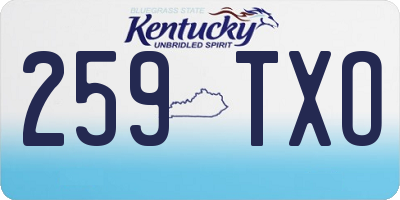 KY license plate 259TXO