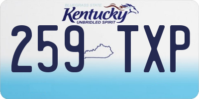 KY license plate 259TXP