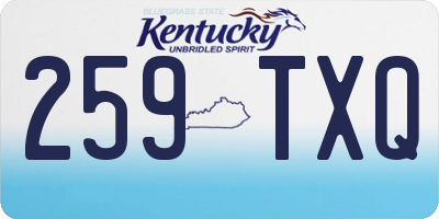 KY license plate 259TXQ
