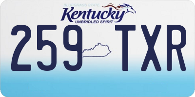 KY license plate 259TXR