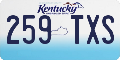 KY license plate 259TXS