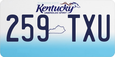 KY license plate 259TXU