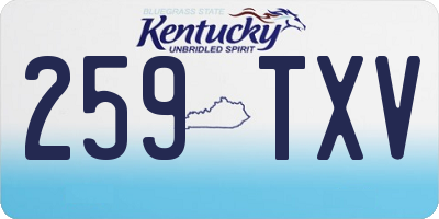 KY license plate 259TXV