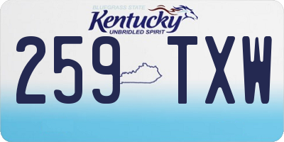 KY license plate 259TXW