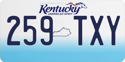 KY license plate 259TXY