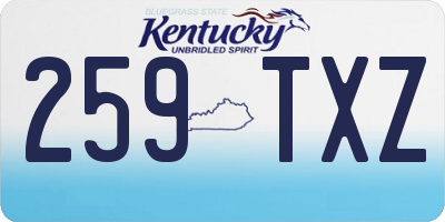 KY license plate 259TXZ