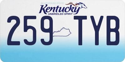 KY license plate 259TYB