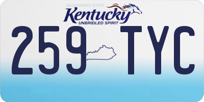 KY license plate 259TYC