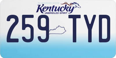 KY license plate 259TYD
