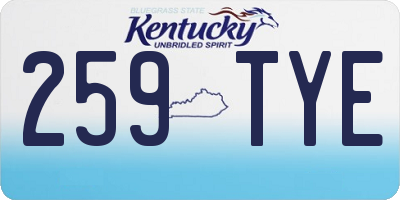 KY license plate 259TYE