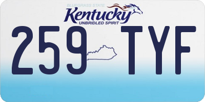 KY license plate 259TYF