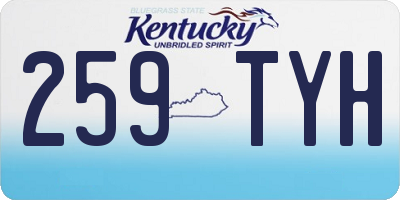 KY license plate 259TYH