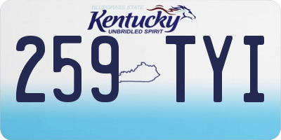 KY license plate 259TYI