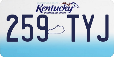 KY license plate 259TYJ