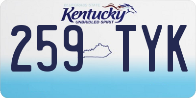 KY license plate 259TYK