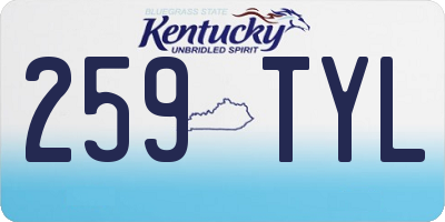 KY license plate 259TYL