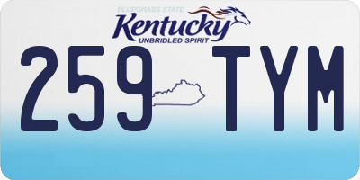 KY license plate 259TYM