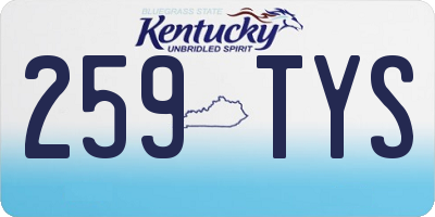 KY license plate 259TYS