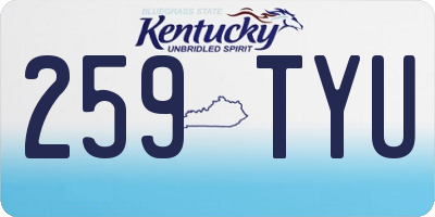 KY license plate 259TYU