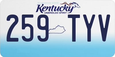 KY license plate 259TYV