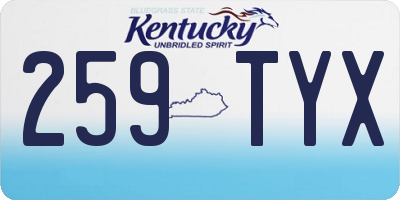 KY license plate 259TYX