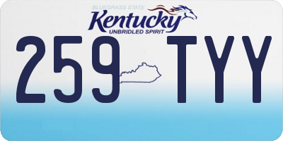 KY license plate 259TYY