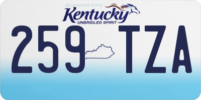 KY license plate 259TZA
