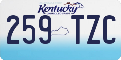 KY license plate 259TZC