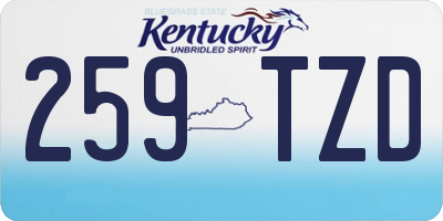 KY license plate 259TZD