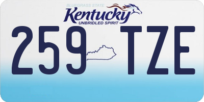 KY license plate 259TZE
