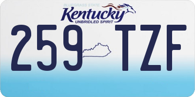 KY license plate 259TZF