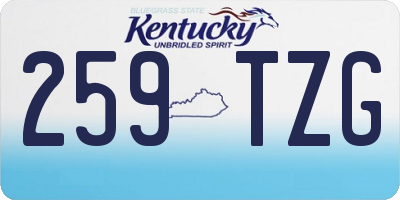 KY license plate 259TZG