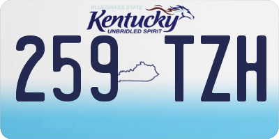 KY license plate 259TZH