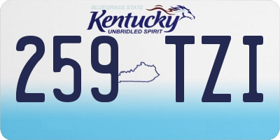 KY license plate 259TZI