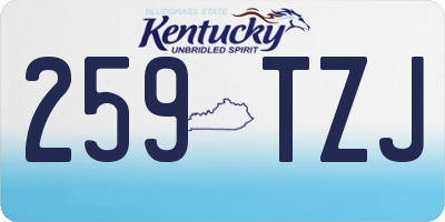 KY license plate 259TZJ
