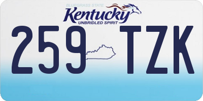 KY license plate 259TZK