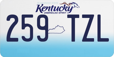 KY license plate 259TZL