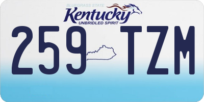 KY license plate 259TZM
